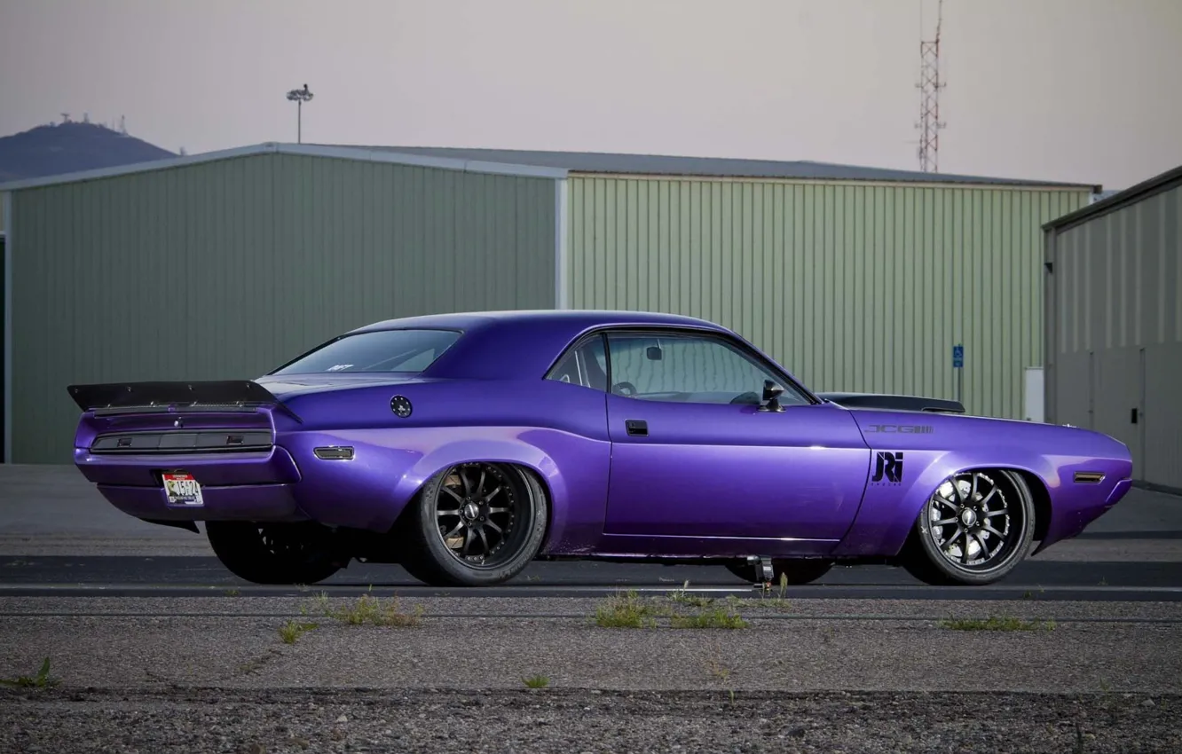 Photo wallpaper Dodge Challenger, muscle car, purple, 1070