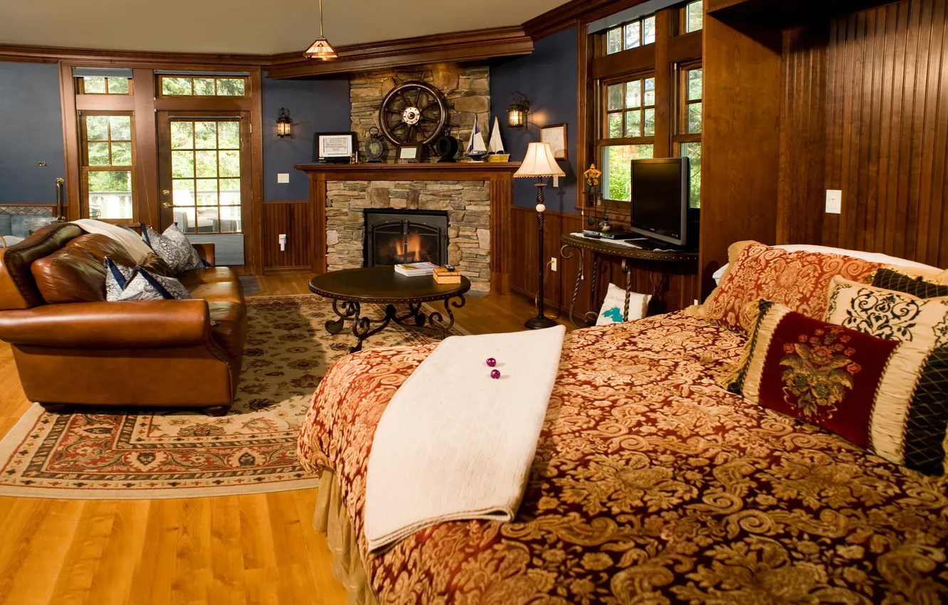 Photo wallpaper design, style, Villa, home, interior, cottage, living room