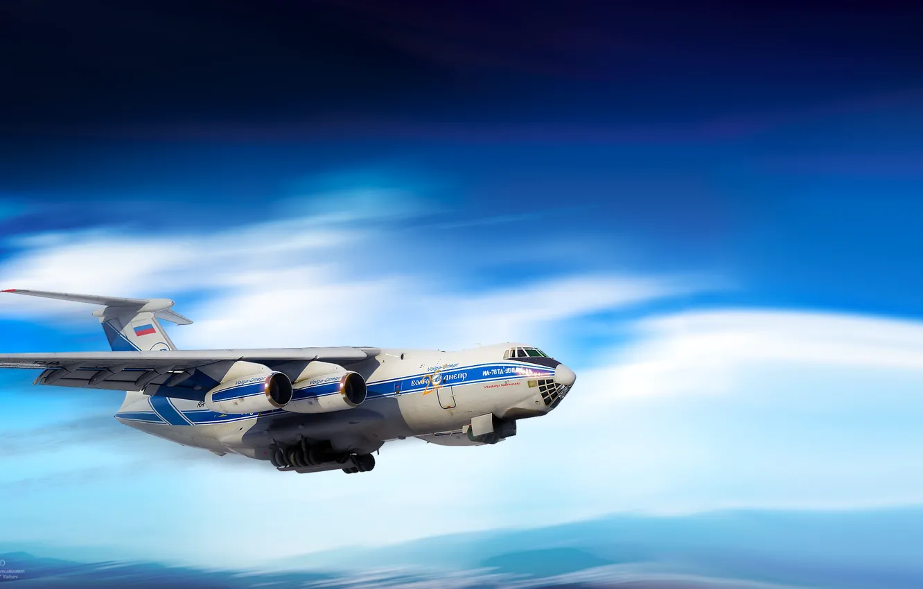 Photo wallpaper Russia, the plane, The Il-76, Ilyushin, Il-76TD, Candid, Volga-Dnepr, Alexander Iartsev