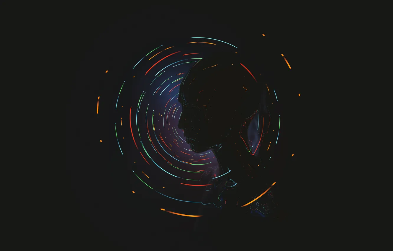 Photo wallpaper girl, abstraction, rendering, silhouette, cinema 4d