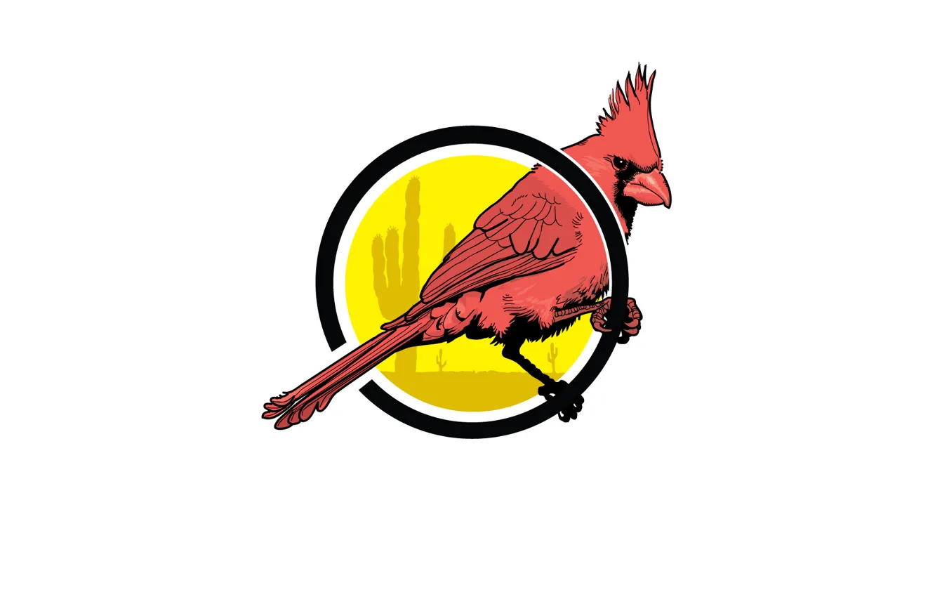 Photo wallpaper cactus, ring, parrot, bird