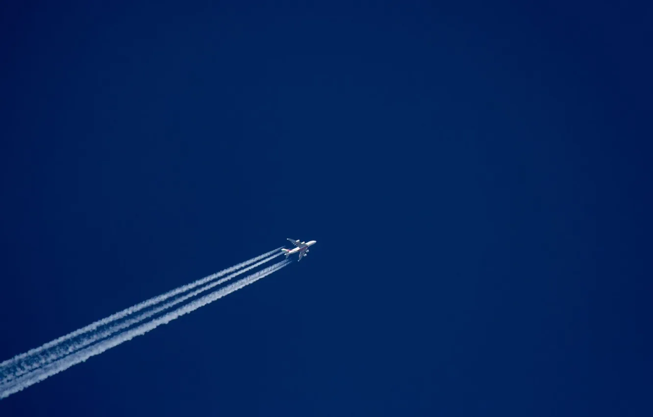 Photo wallpaper the sky, trail, the plane