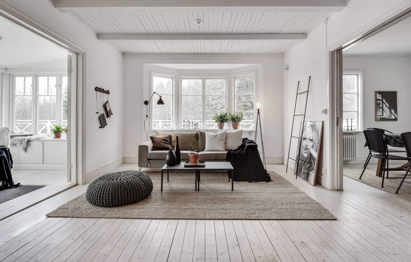 Photo wallpaper design, interior, bedroom, living room, dining room, Scandinavian style, by Inne, Home in Tyresö