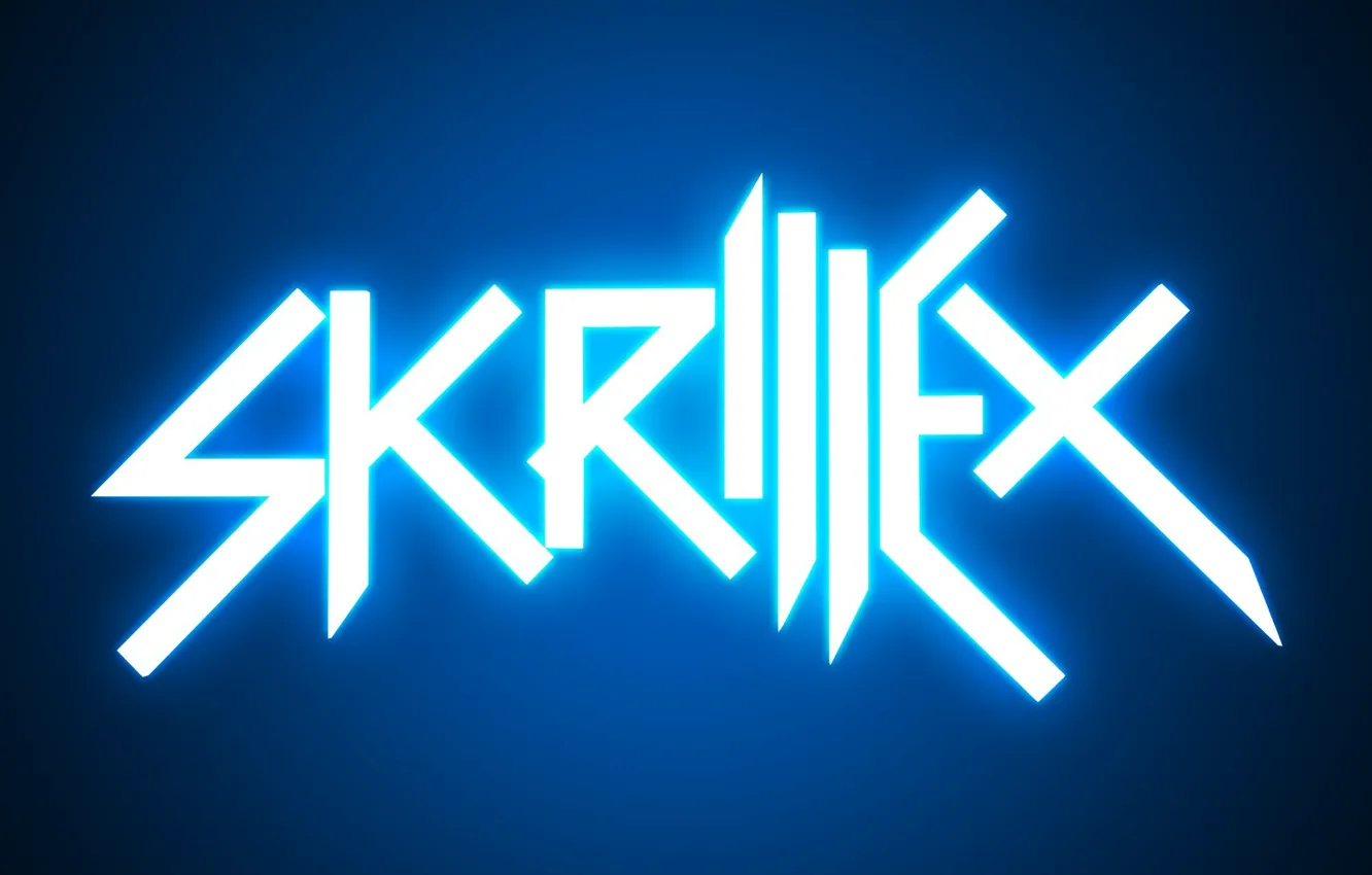 Photo wallpaper minimalism, logo, neon, music, logo, Skrillex