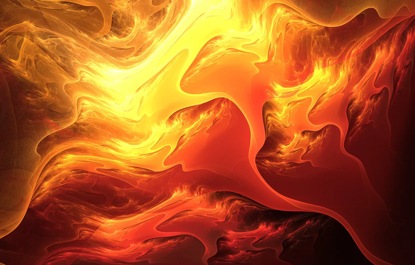 Photo wallpaper line, abstraction, lava, fiery colors