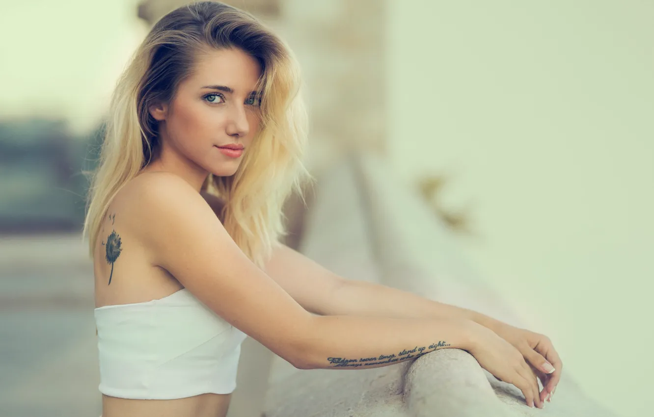 Photo wallpaper look, pose, model, body, portrait, hands, makeup, tattoo