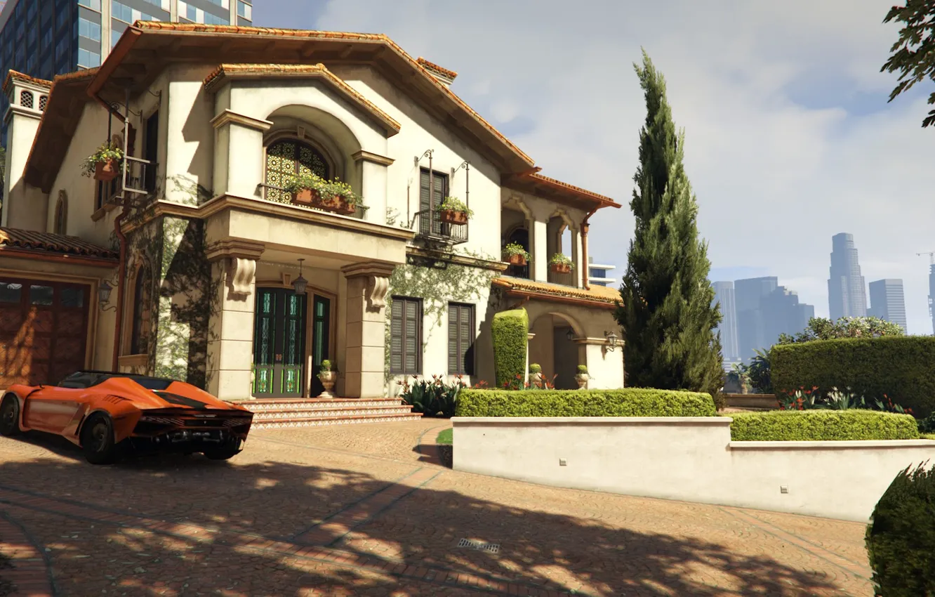 Photo wallpaper the city, the game, home, game, car, GTA, gta 5, GTA 5