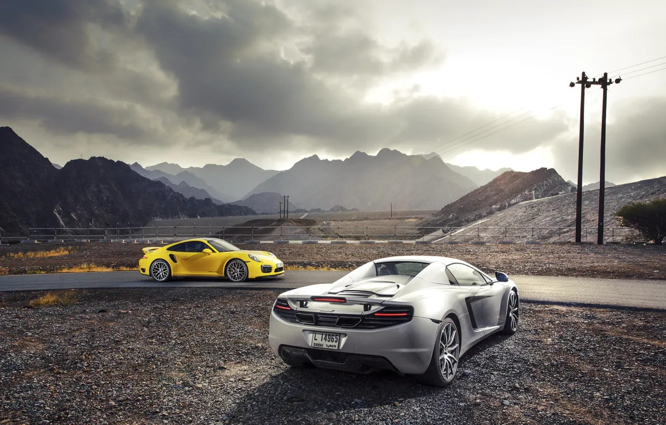 Photo wallpaper 911, Porsche, McLaren, Porsche, Spyder, MP4-12C, Turbo, Supercars