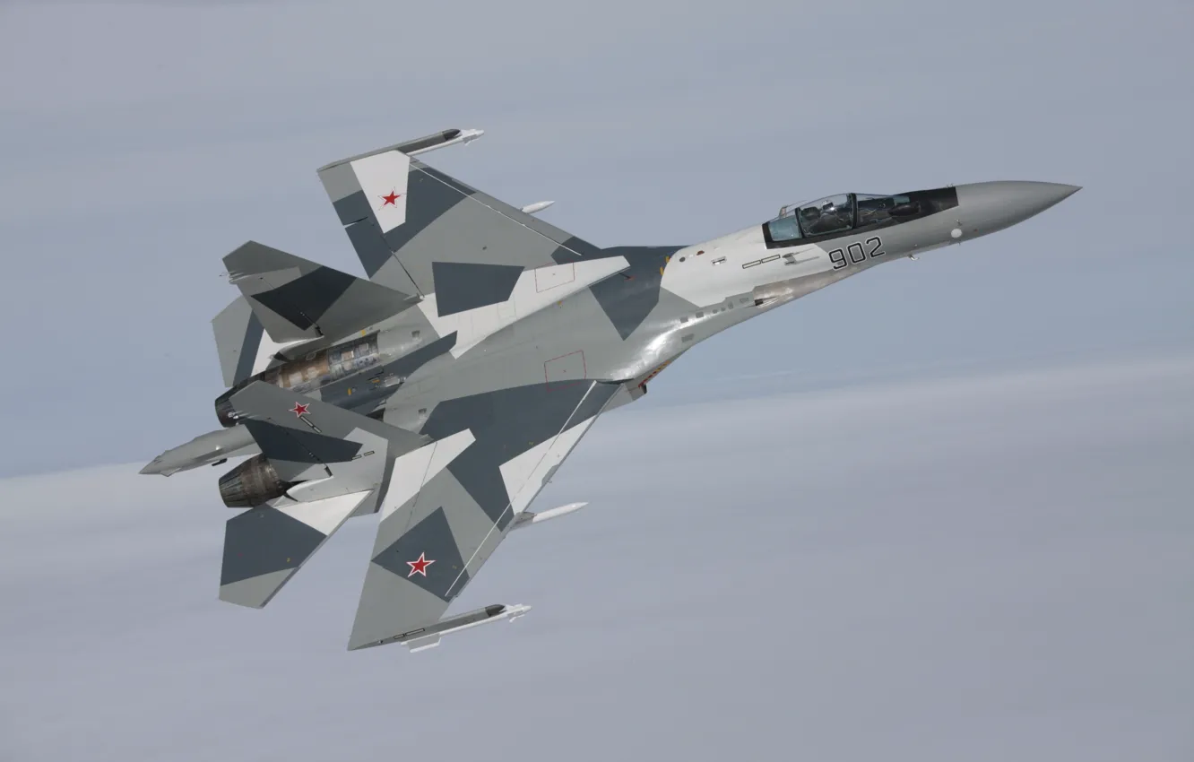 Photo wallpaper flight, fighter, su 35BM