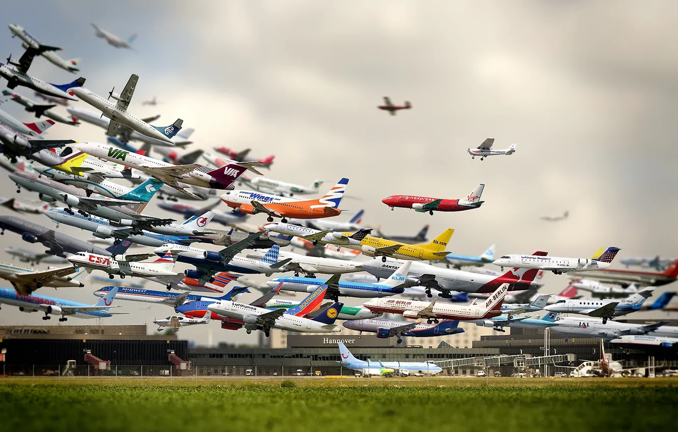 Photo wallpaper aircraft, airport, the rise