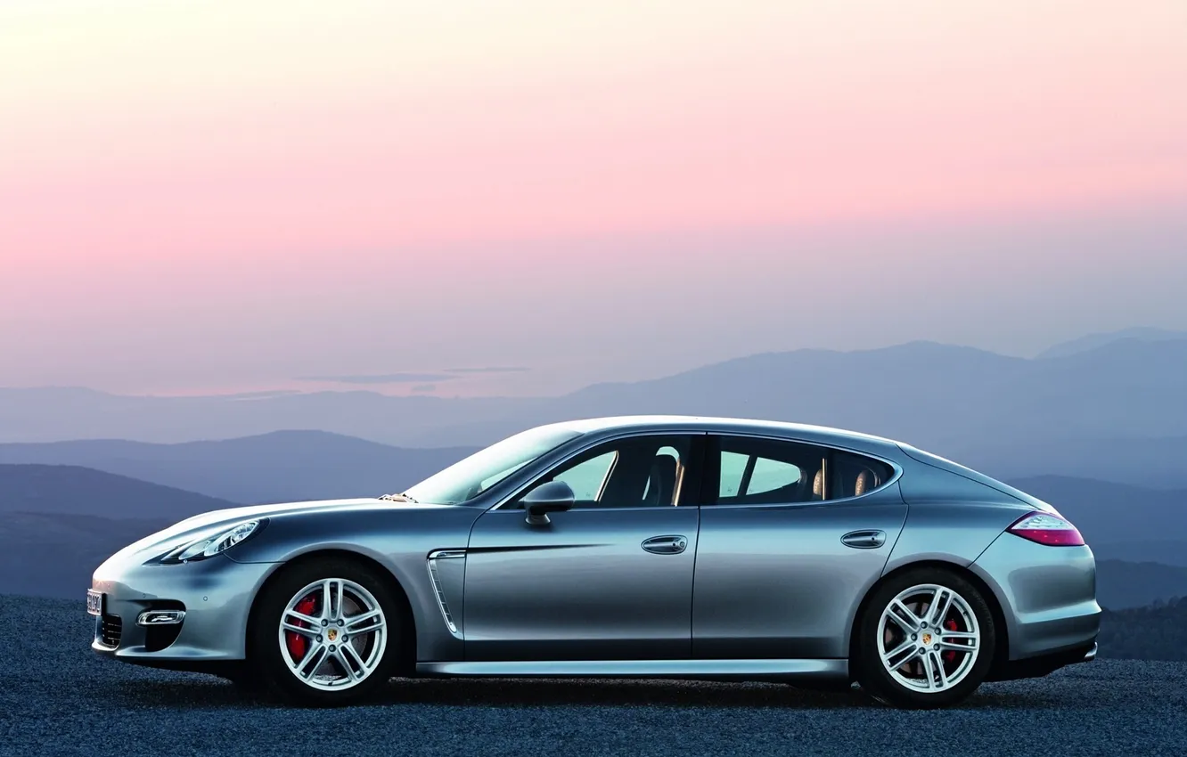 Photo wallpaper machine, landscape, photo, Wallpaper, morning, Porsche, Panamera, Porsche