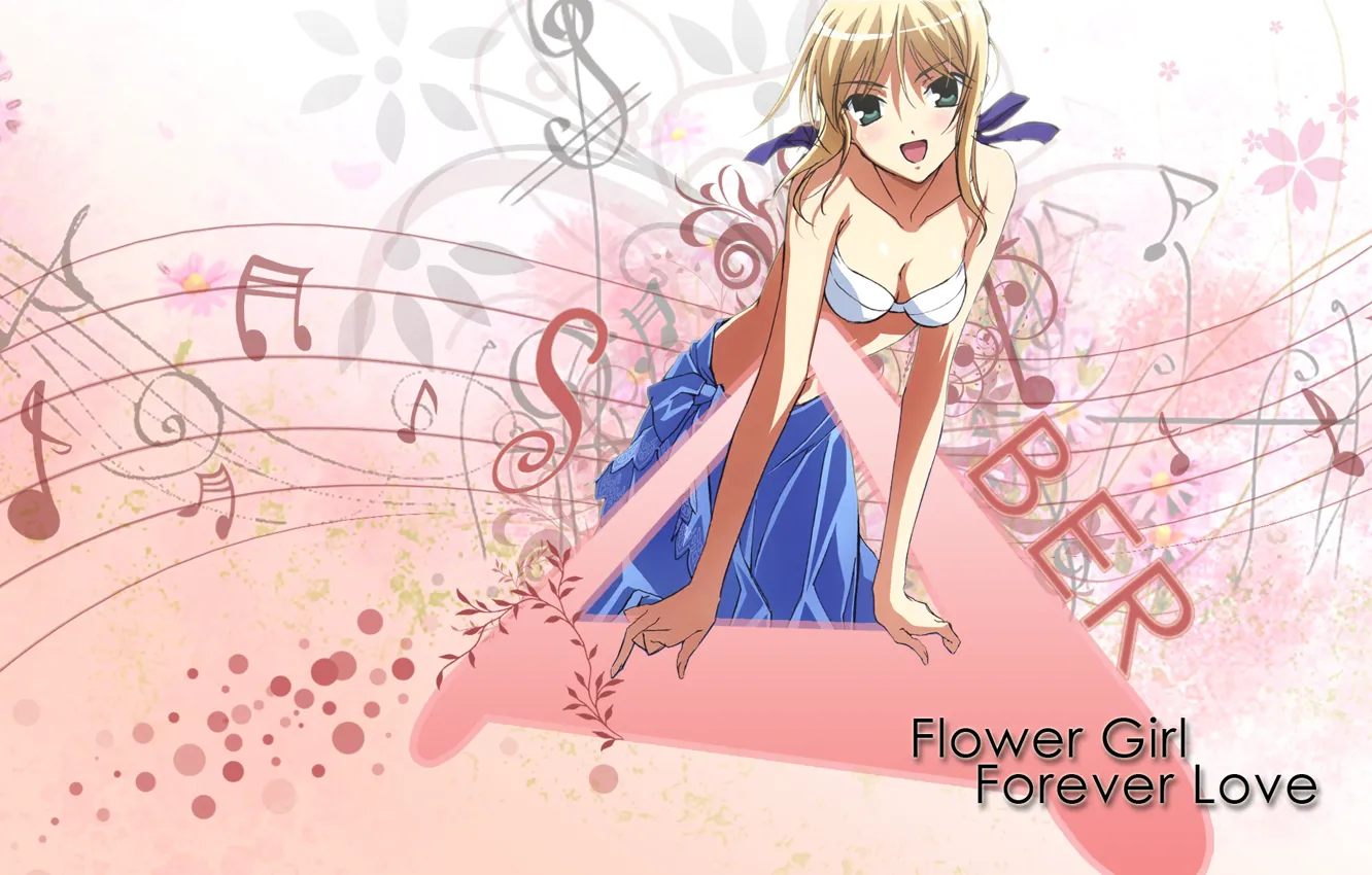 Photo wallpaper girl, background, pink, the saber, Fate stay night, Fate / Stay Night