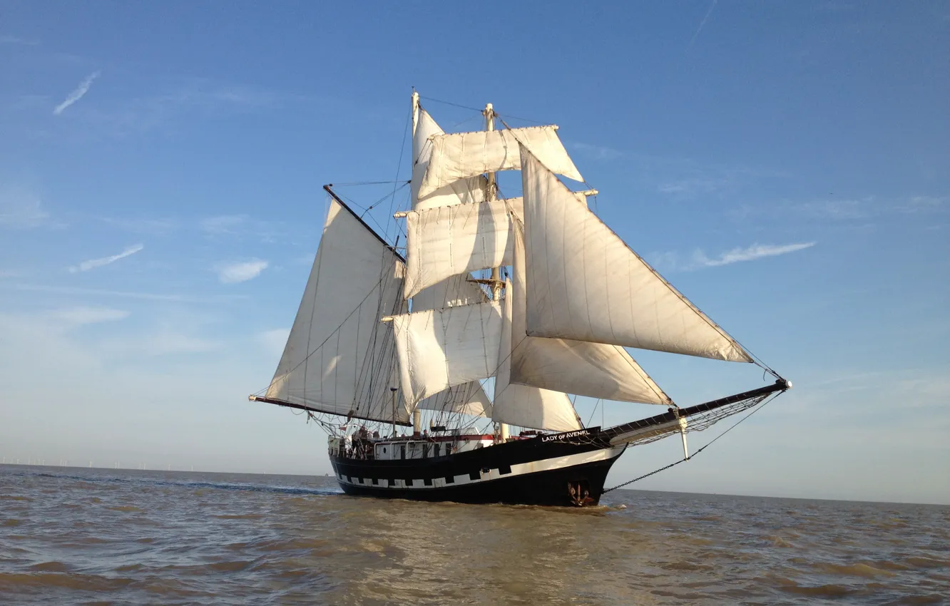 Photo wallpaper ship, wind, sails, sailing, Lady Avenel