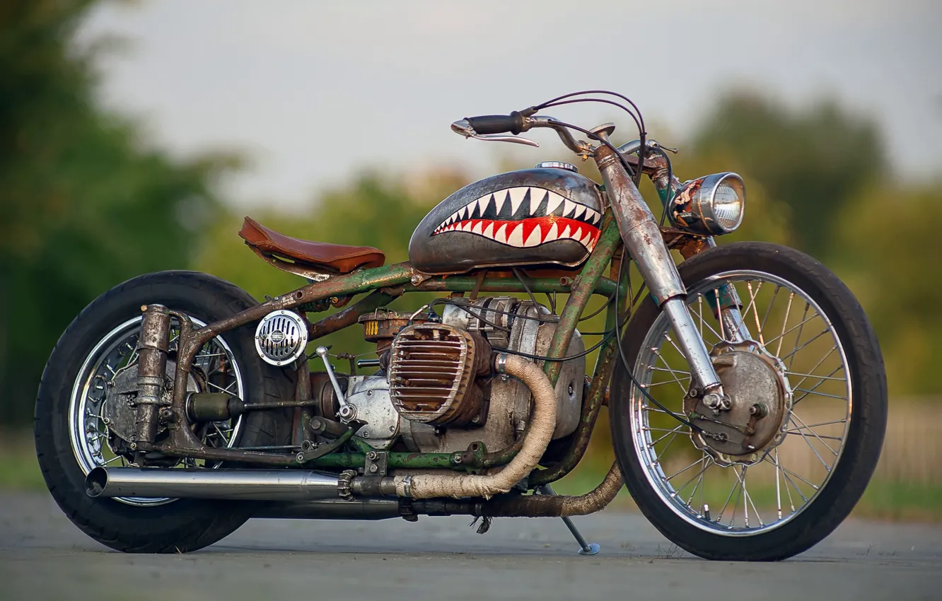 Photo wallpaper Custom, Motorbike, M-72, Rat bike