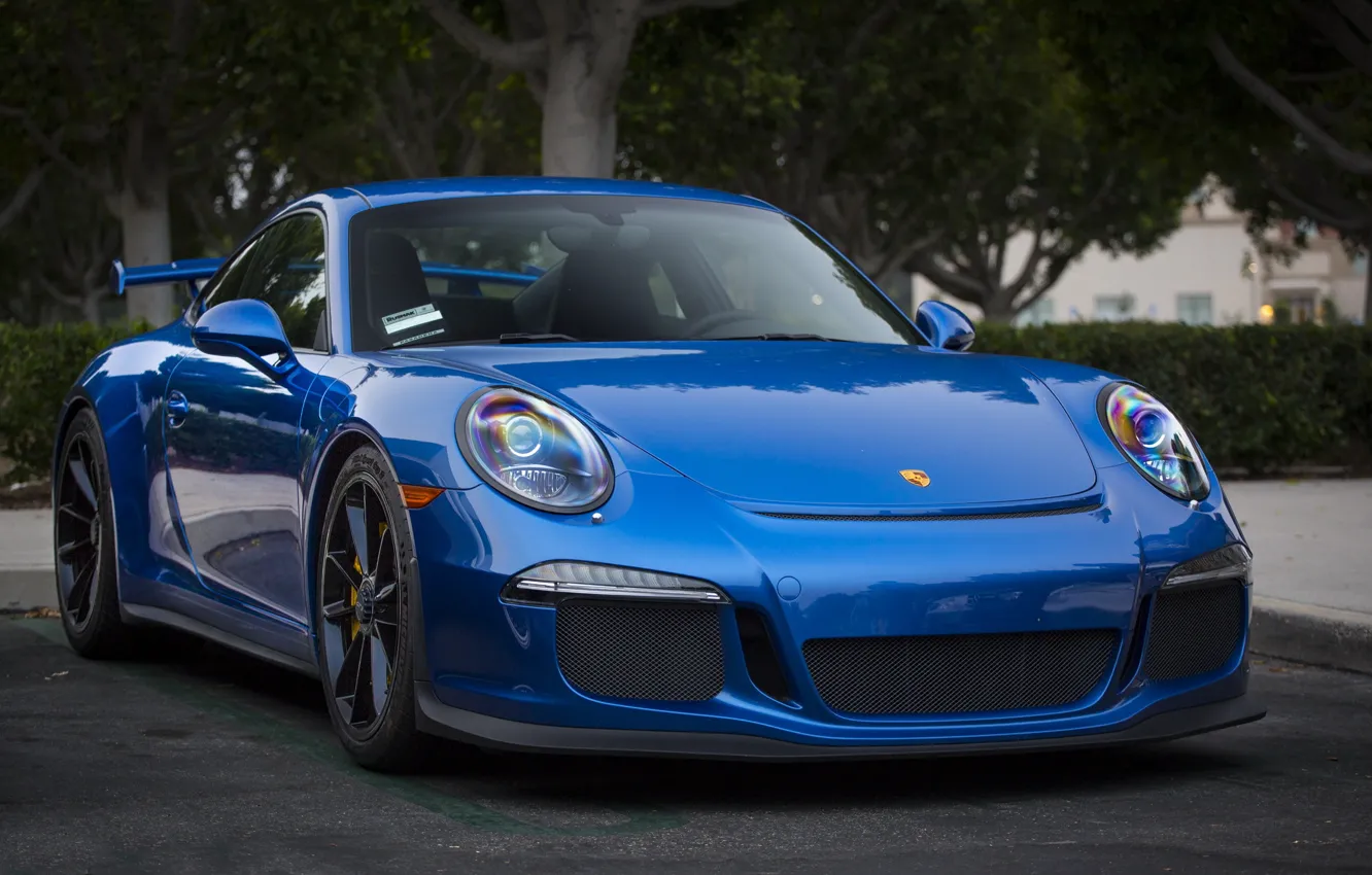 Photo wallpaper 911, Porsche, blue, GT3, 2013