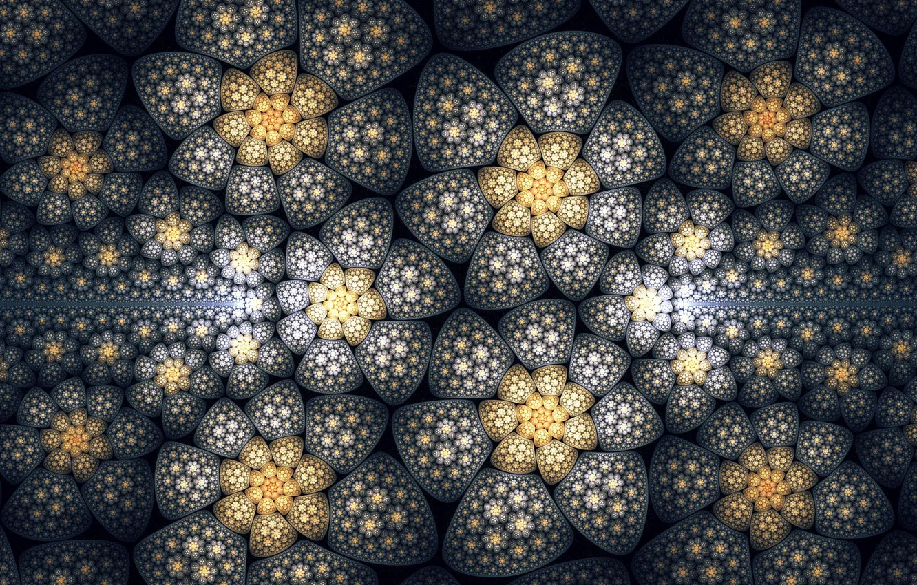 Photo wallpaper flowers, texture, art, fractal, Tatyana Zabanova, Hyperflowers