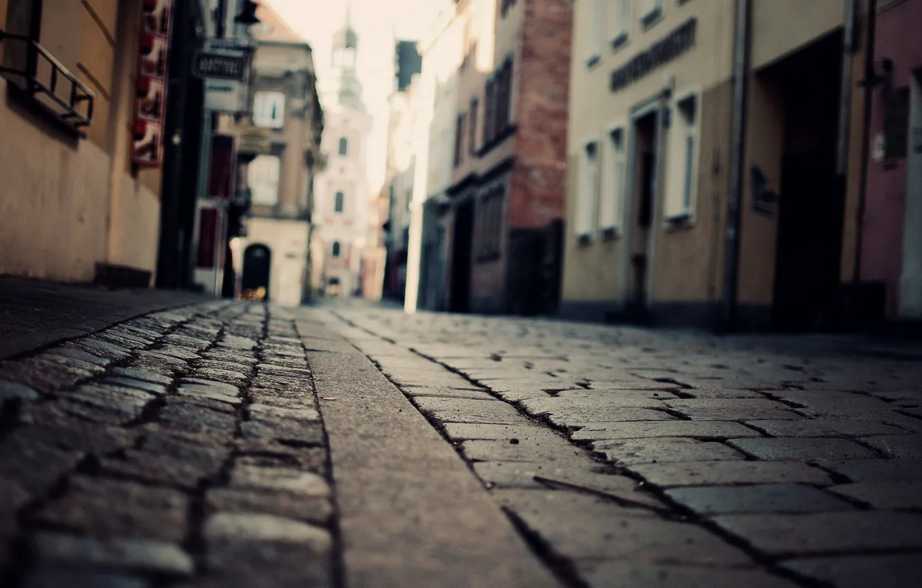 Photo wallpaper street, building, pavers