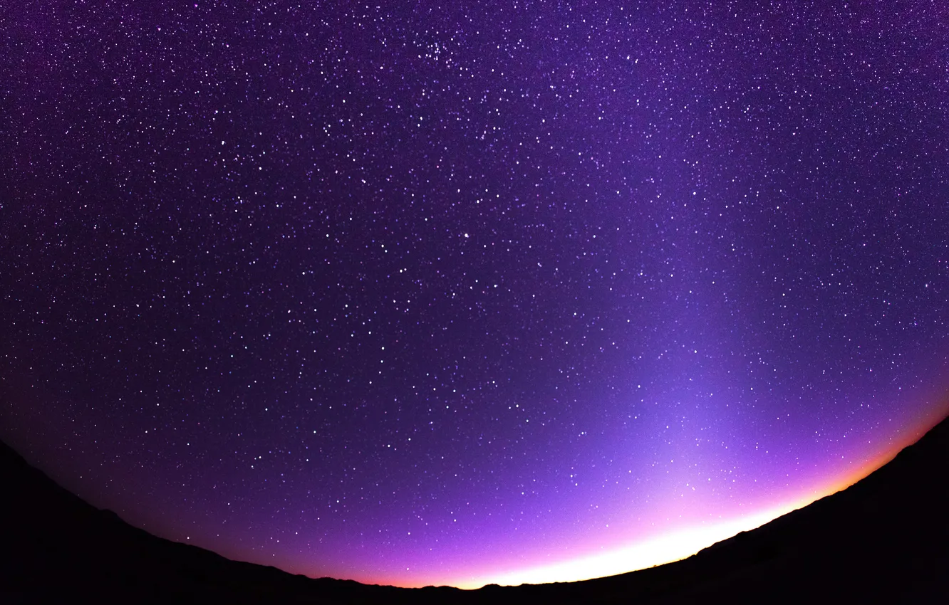 Photo wallpaper the sky, stars, night, desert, morning