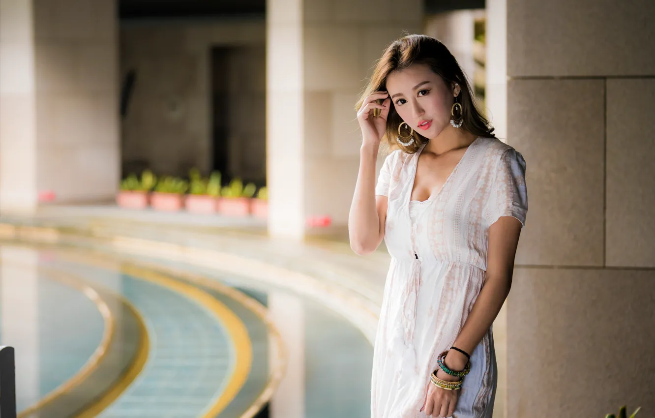 Photo wallpaper look, girl, hair, Asian, cutie