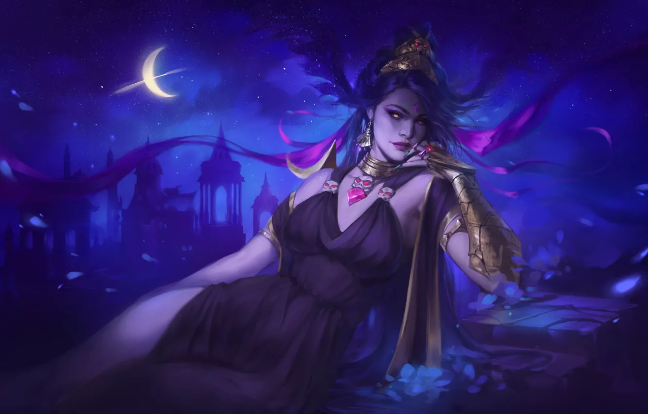 Photo wallpaper girl, night, game, nyx, Hades, SuperGiant Games, Mother Night