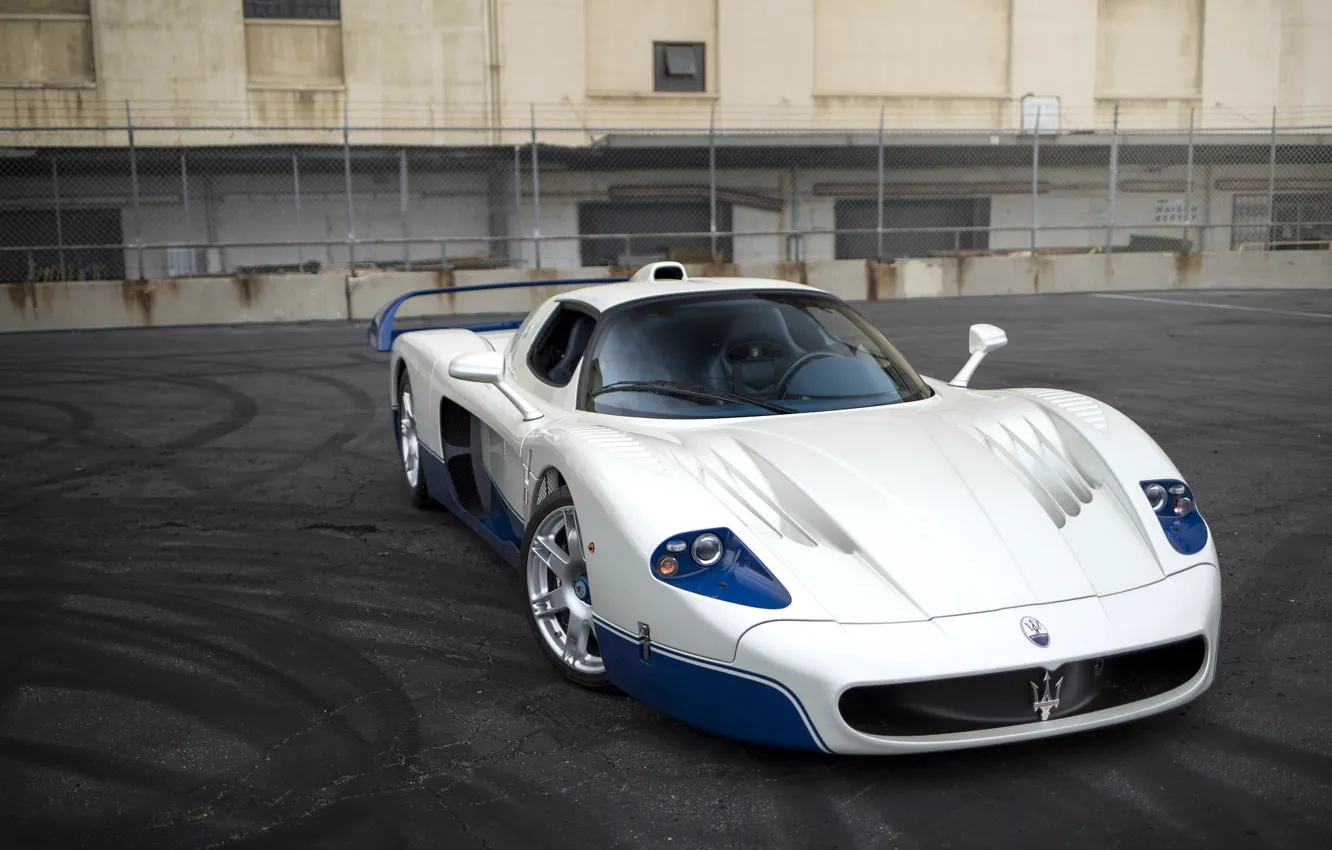 Photo wallpaper Maserati, Blue, White, 2005, MC12