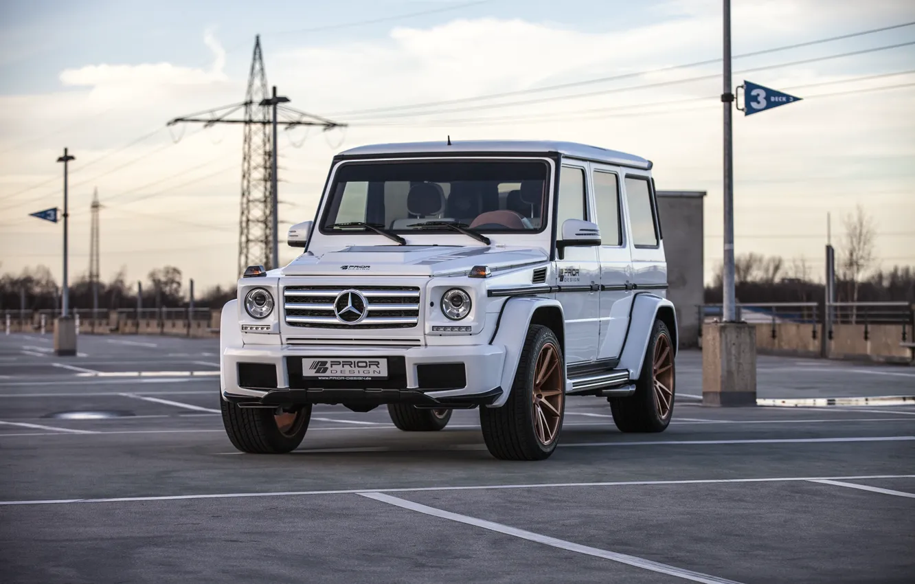 Photo wallpaper Mercedes, AMG, G55, White, Prior Design