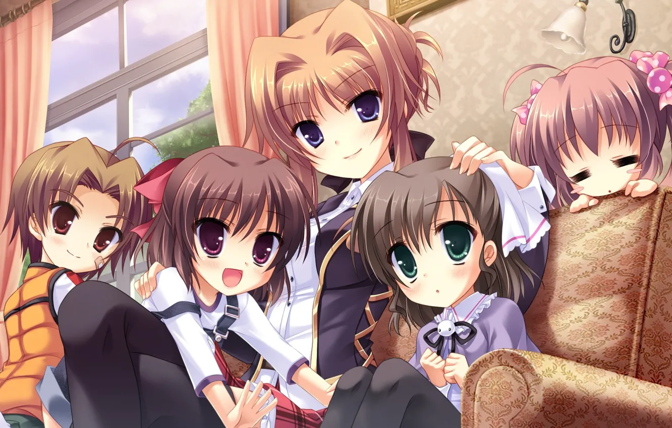 Photo wallpaper girl, anime, Happy, kid, japanese, Midori no Uni