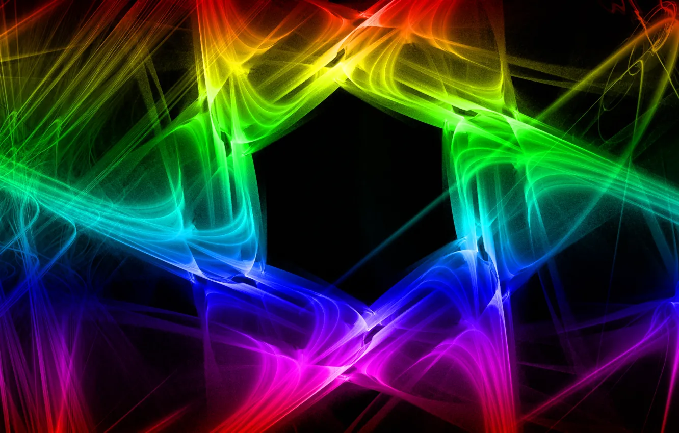 Photo wallpaper light, pattern, smoke, color, gas, fractal, hexagon