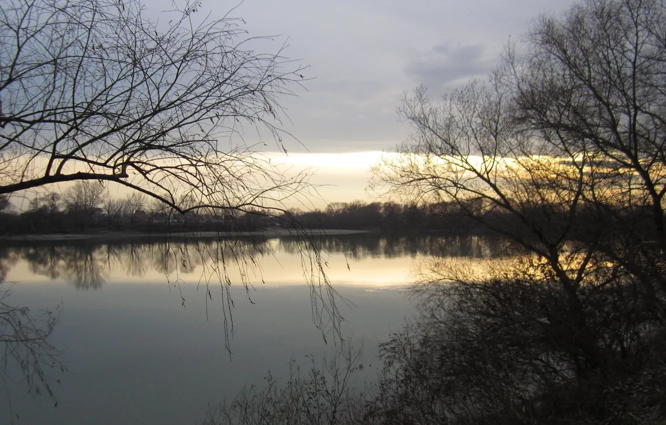 Photo wallpaper autumn, river, cool, Kuban, Krasnodar