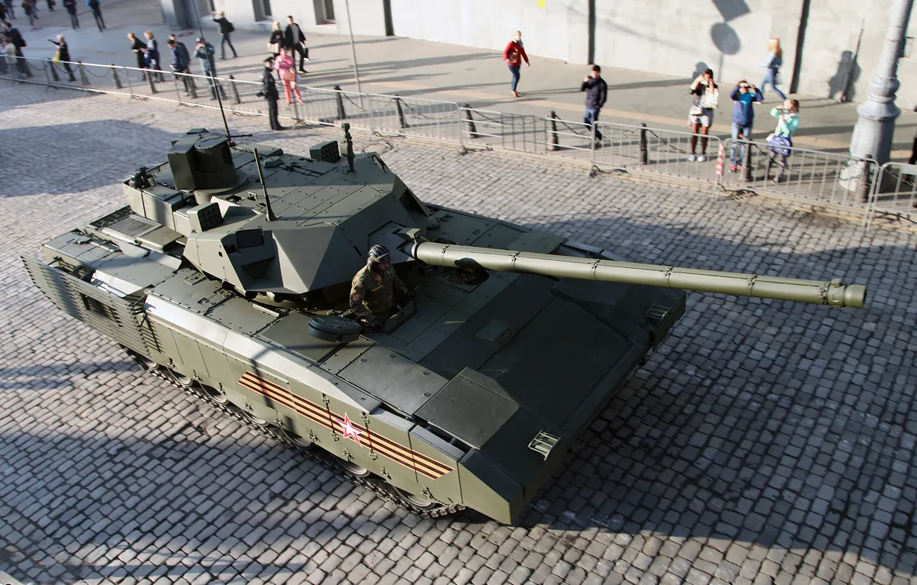Photo wallpaper Moscow, Tank, Victory Parade, May 9, Armata, Rehearsal