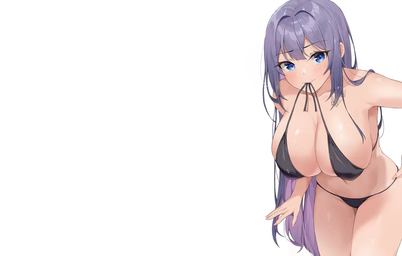 Photo wallpaper girl, sexy, cleavage, boobs, anime, breasts, New Jersey, bikini