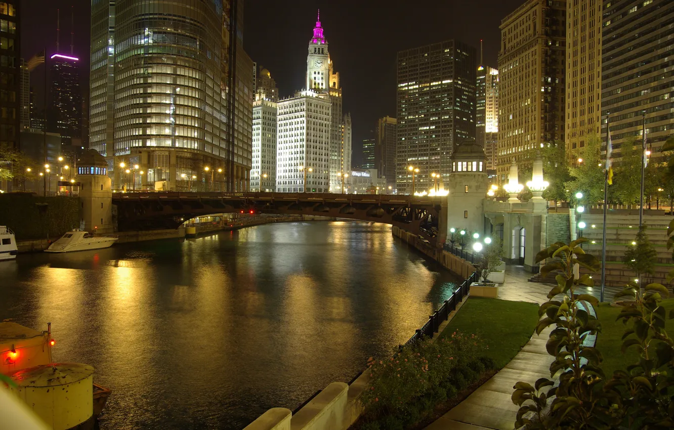 Photo wallpaper city, the city, USA, Chicago, Illinois