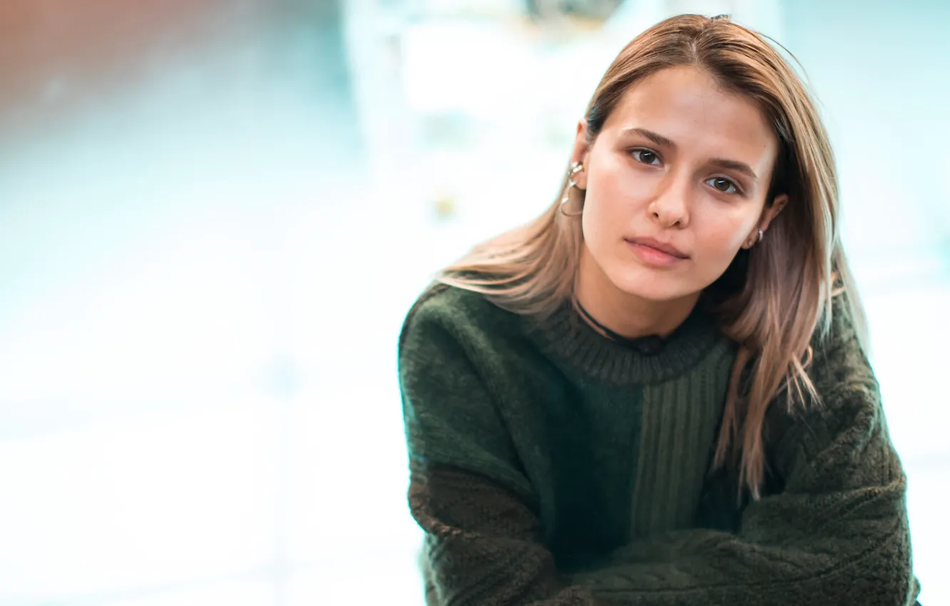 Photo wallpaper look, girl, pose, actress, hair, Love Aksenov