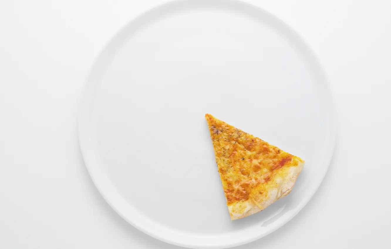 Photo wallpaper plate, pizza, slices