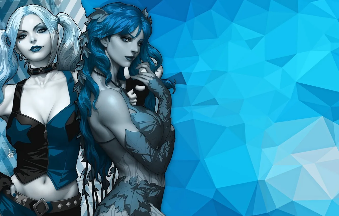 Photo wallpaper girls, Comics, Harley Quinn, Poison Ivy