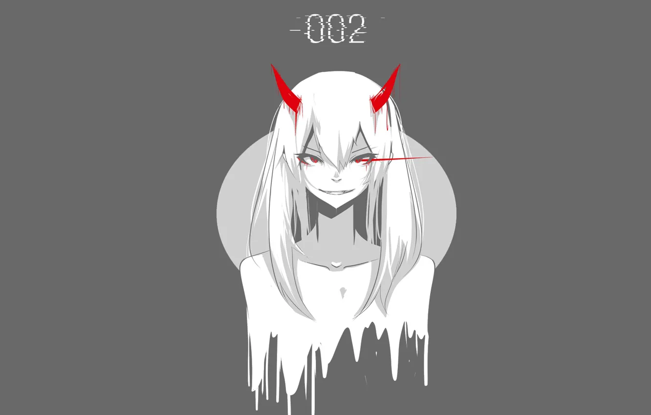 Photo wallpaper girl, smile, horns, Darling In The Frankxx, Cute in France