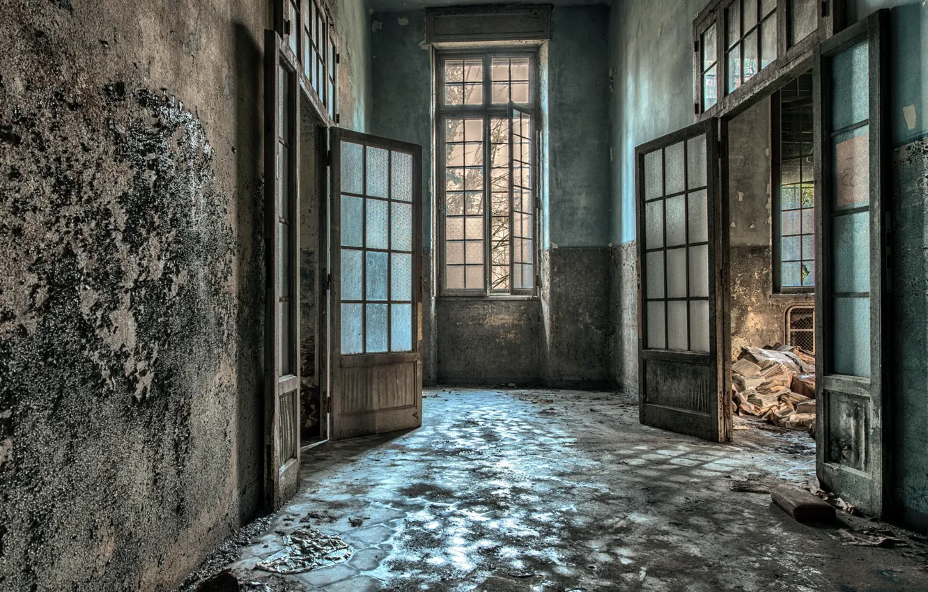 Photo wallpaper wall, interior, the door