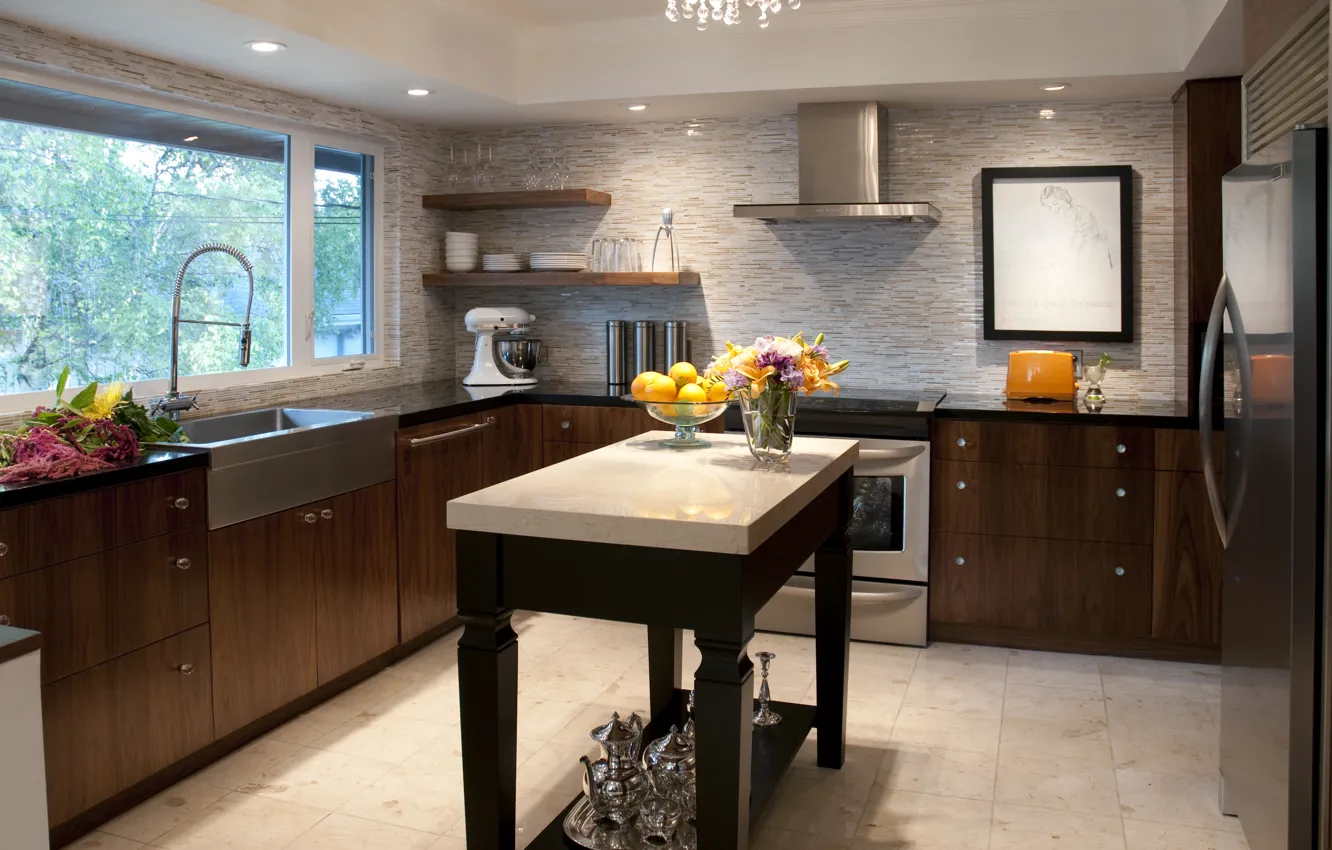 Photo wallpaper design, style, room, home, interior, kitchen