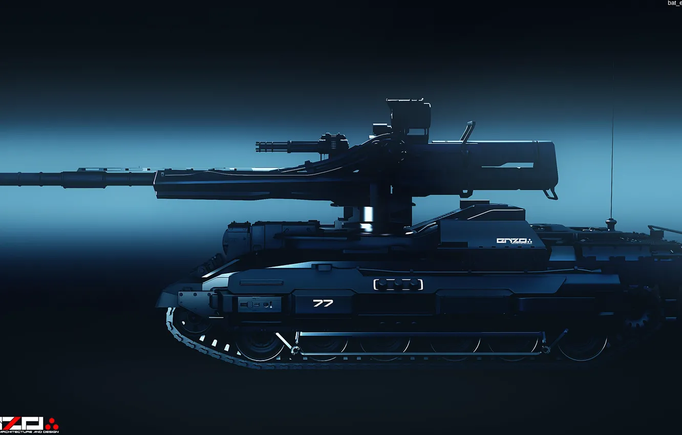 Photo wallpaper silhouette, tank, Light tank concept