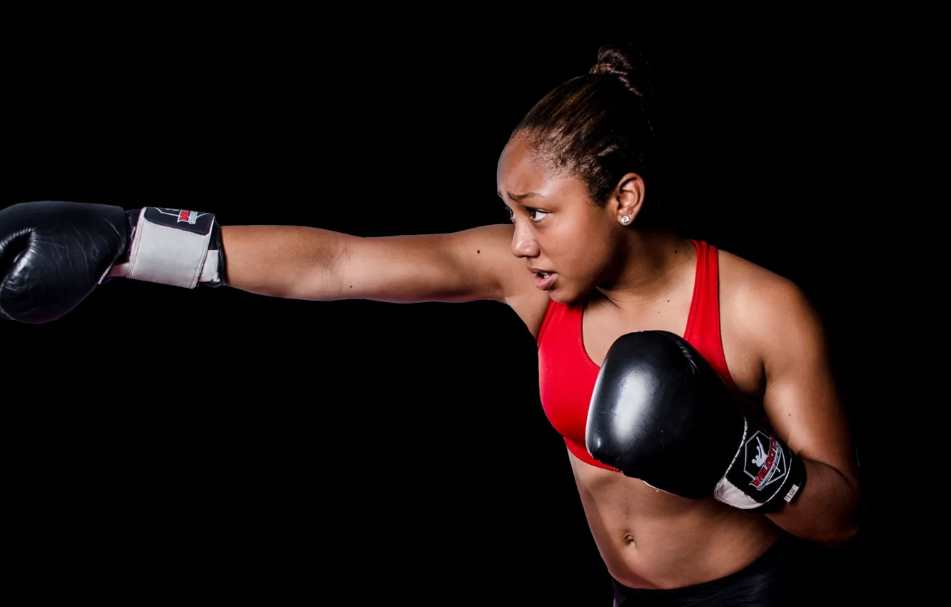 Photo wallpaper girl, training, Thai Boxing