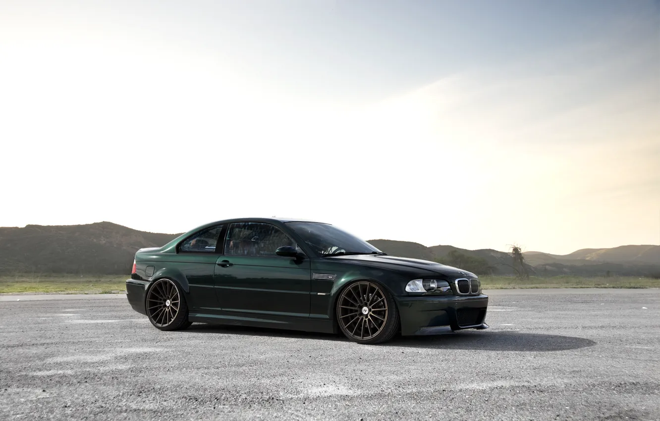 Photo wallpaper BMW, E46, Wheels, Bronze, M3, Dark green