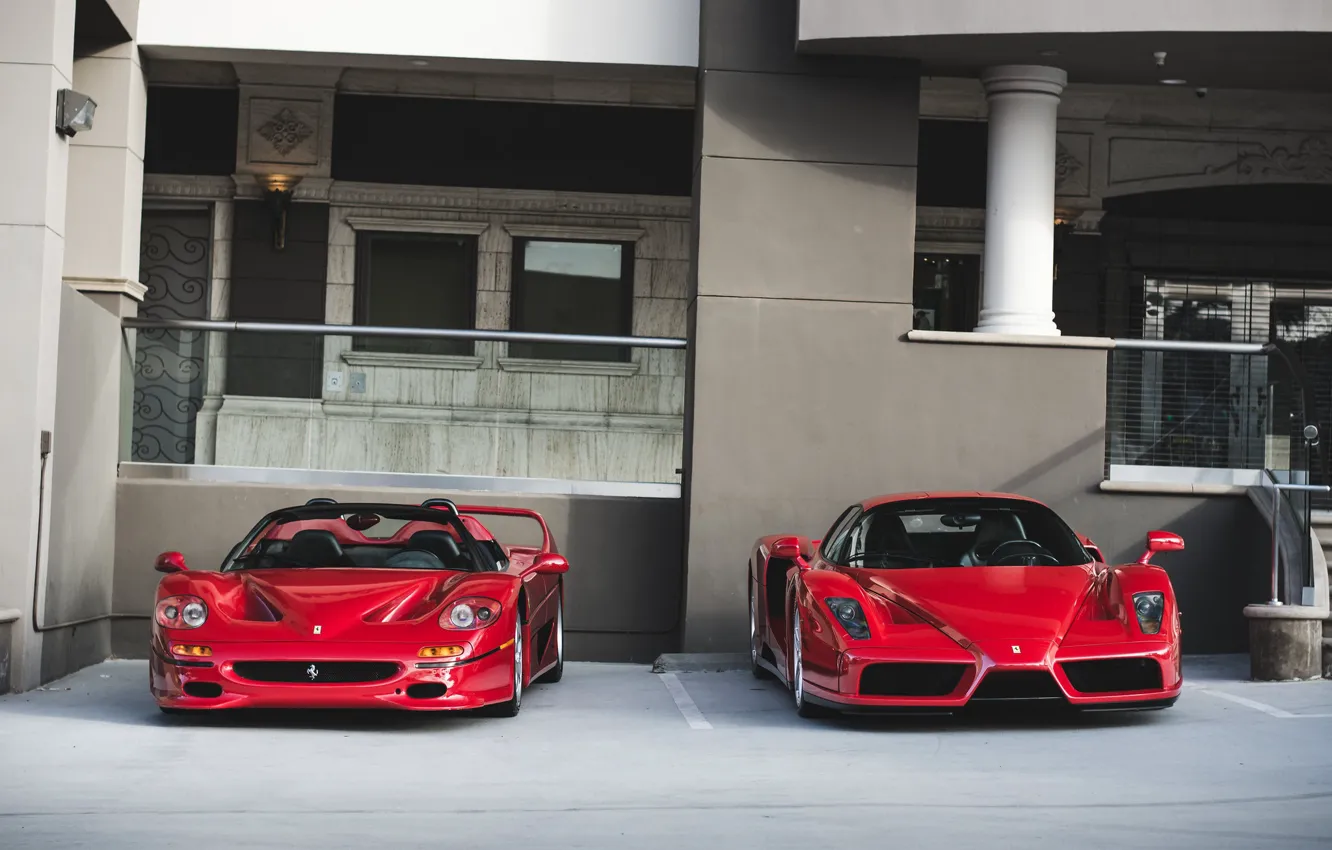 Photo wallpaper Red, Enzo, Parking, F50
