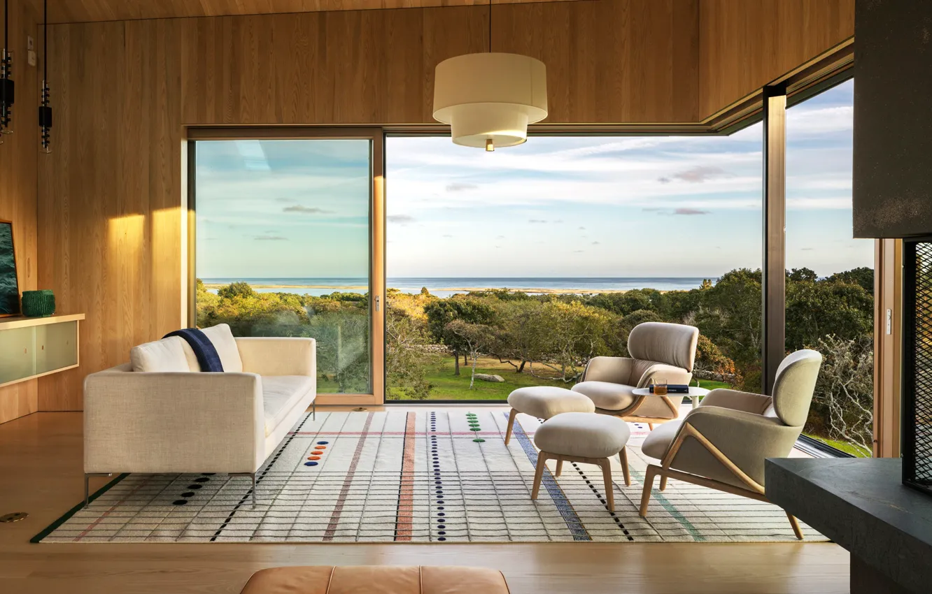 Photo wallpaper design, style, interior, chair, USA, sofa, United States, living room