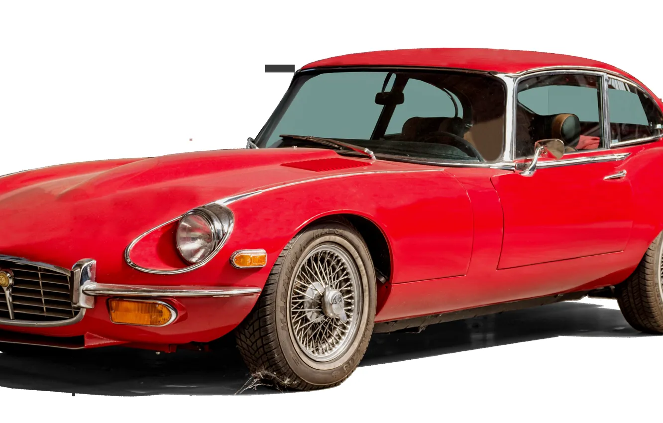 Photo wallpaper Jaguar, red, fast, etype