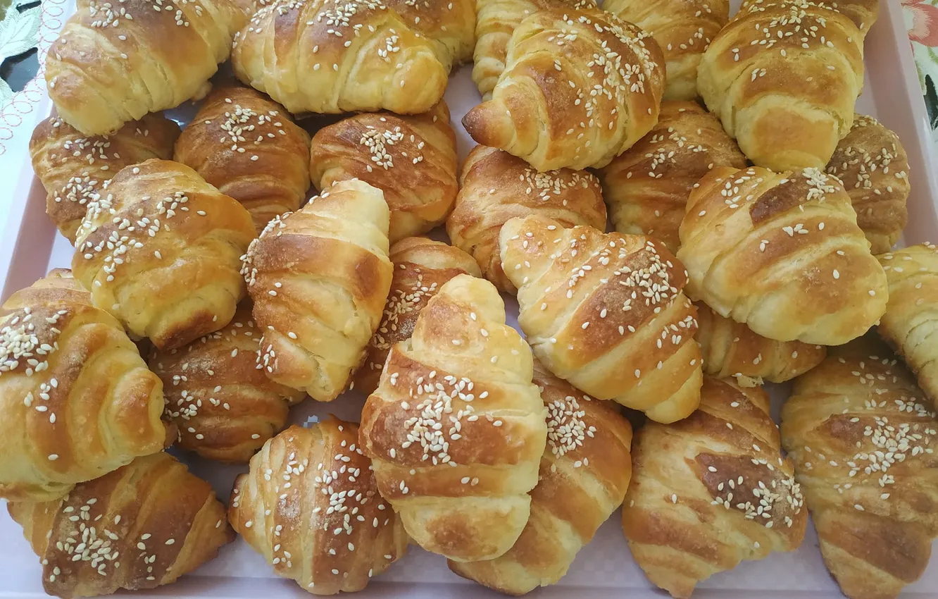 Photo wallpaper salt, sesame seeds, scone