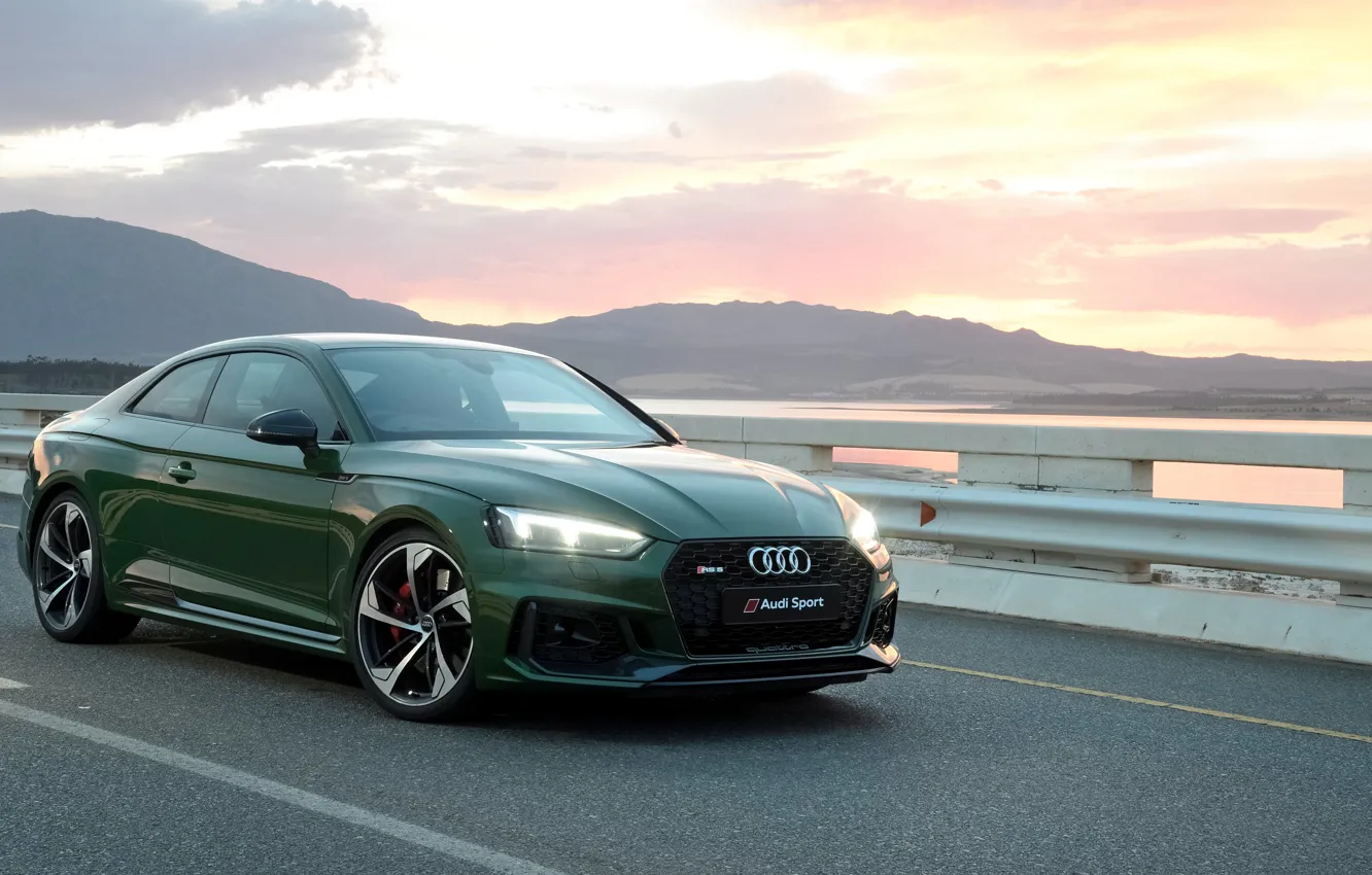 Photo wallpaper sunset, Coupe, 2018, audi rs5