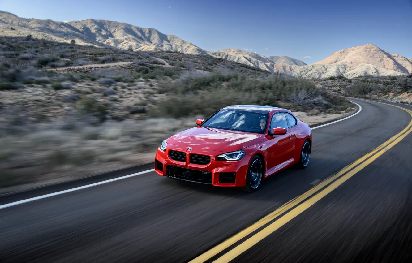 Photo wallpaper car, BMW, speed, Drive, M2, G87, 🤢, BMW M2 AT