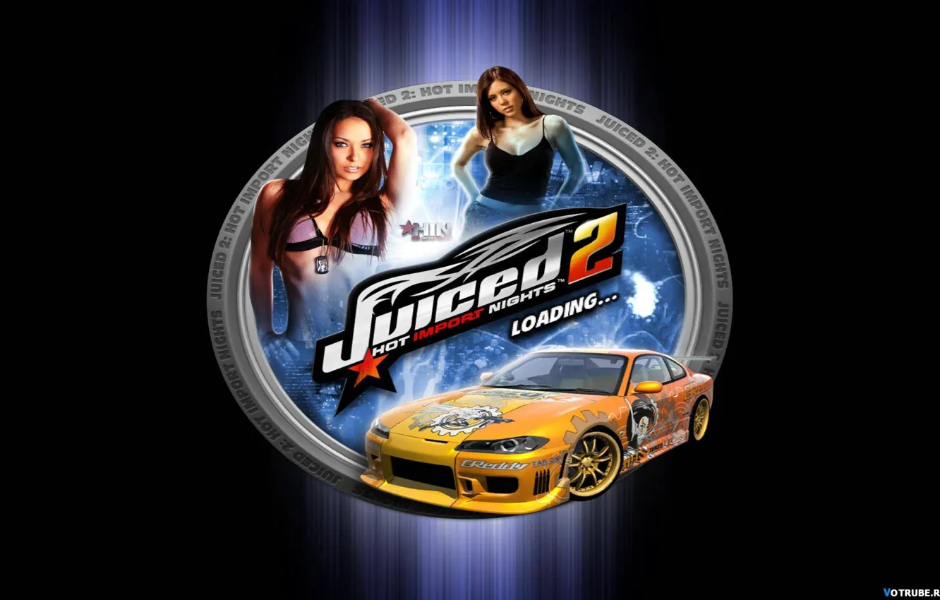 Photo wallpaper auto, girl, the game, race, juiced2