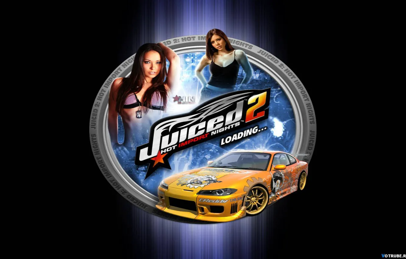 Photo wallpaper auto, girl, race, the game, juiced2
