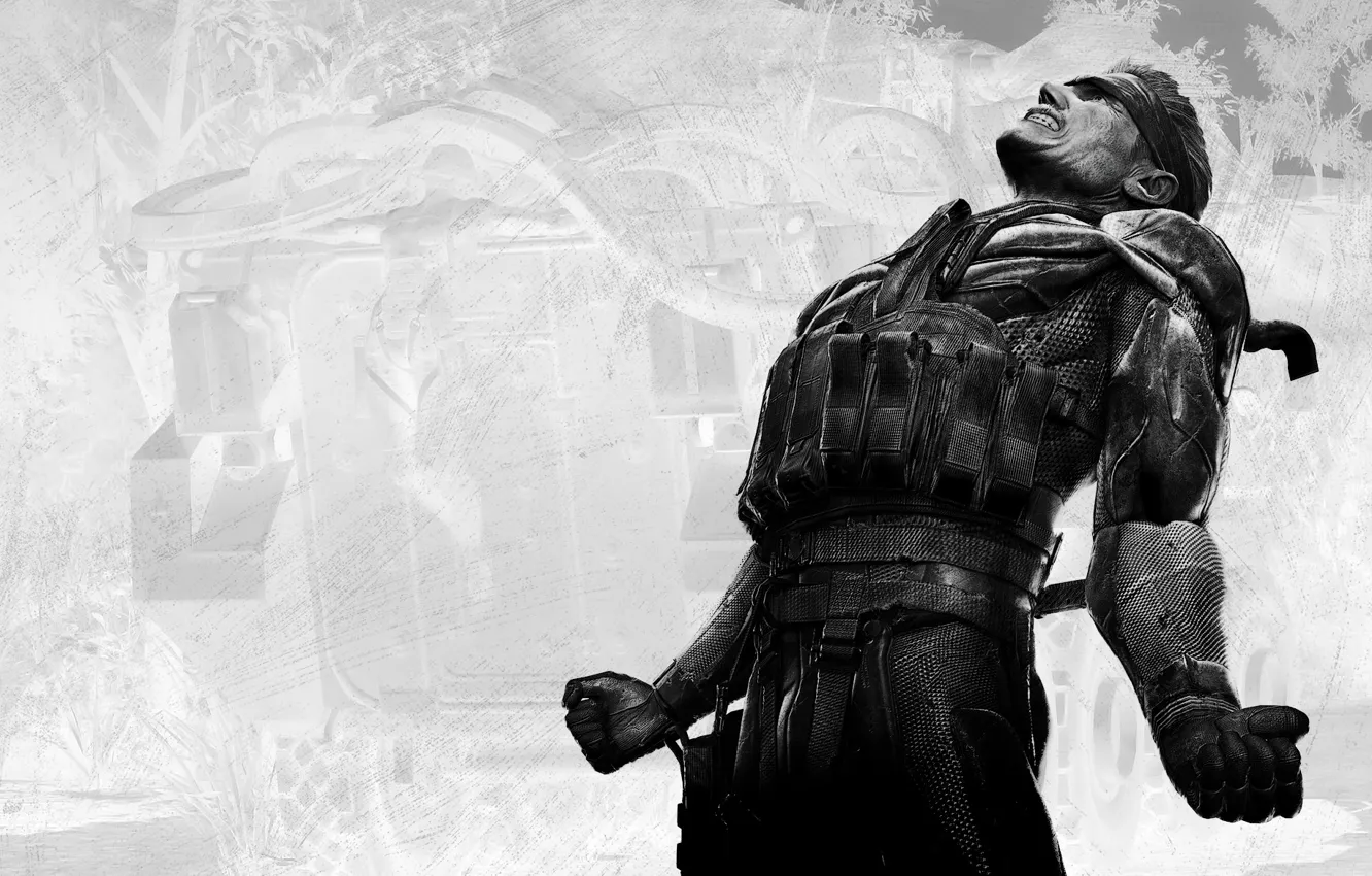 Wallpaper black and white, snake, metal gear solid for mobile and ...